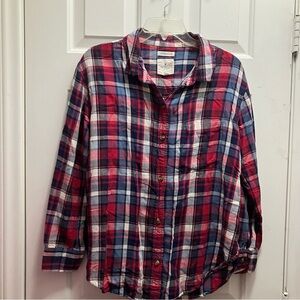 American Eagle Outfitters Women’s Plaid Button Up Oversized Fit M